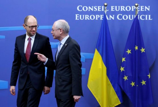 Арсений Яценюк с президентом Совета ЕС Ван Ромпеем
