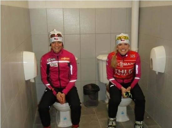 Чешские биатлонистки счастливы в сочинском туалете
