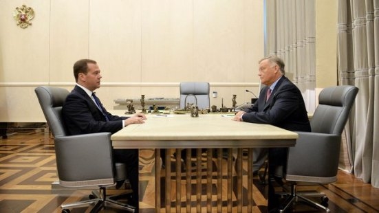 На встрече Дмитрия Медведева и Владимира Якунина 
