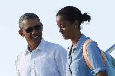 Барак Обама со старшей дочерью