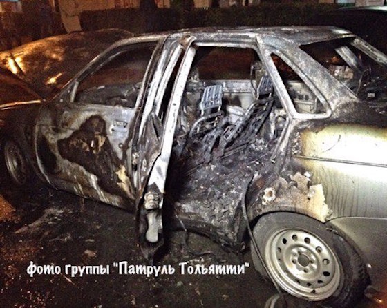 "Приора" сгорела в 15 квартале Тольятти, 26 августа