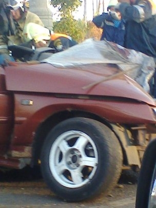 Одна из машин, попавших в ДТП с погибшими 