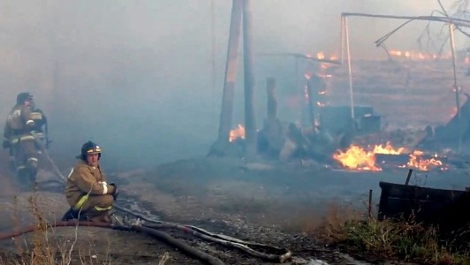 Пламя горящего камыша перешло на жилые дома в Сызрани