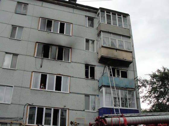 Пожар на улице Ломоносова в Сызрани
