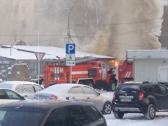 Пожар на улице Мира в Тольятти