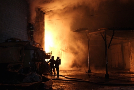Пожар в покрасочном цеху на Обводном шоссе в Тольятти