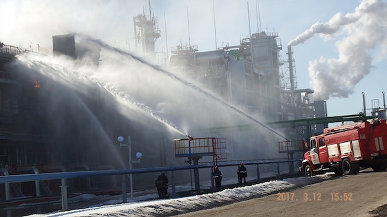 Пожар на ПАО "КуйбышевАзот", 12 марта