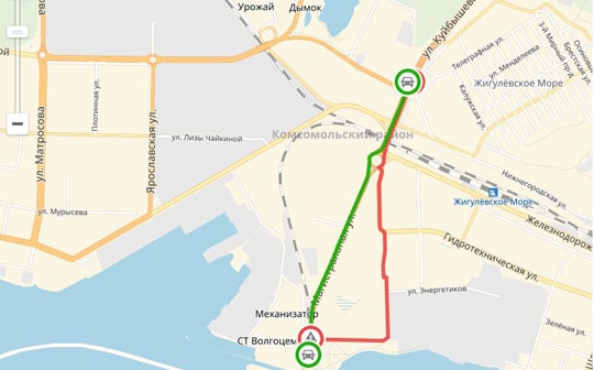 Схема ограничения движения на М-5 в Тольятти
