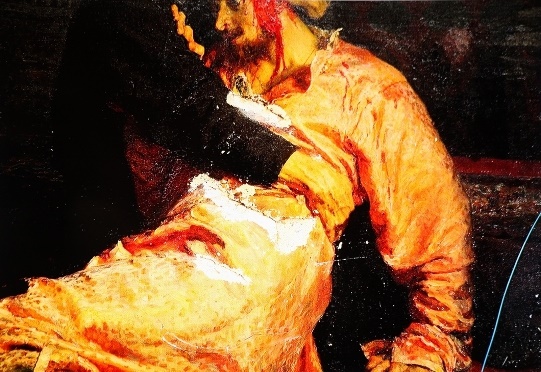 Знаменитая картина Репина после нападения 