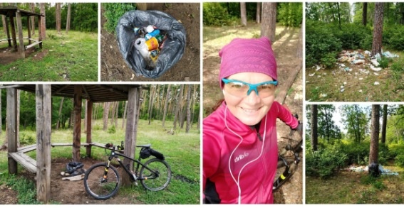 Тольяттинка Наталья Козловская во время велопрогулок убирает лес