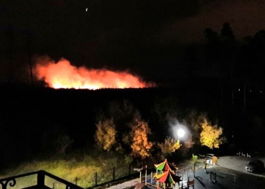 Пожар у Портпоселка начался поздно вечером 5 октября 
