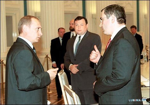 Путин и Ходорковский (справа)