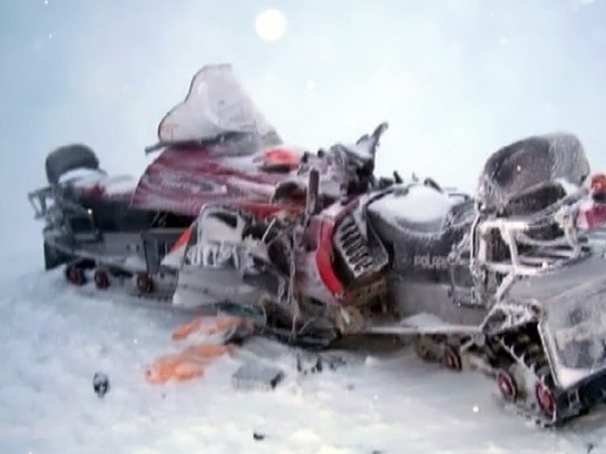 Снегоход, на котором россияне разбились в Альпах
