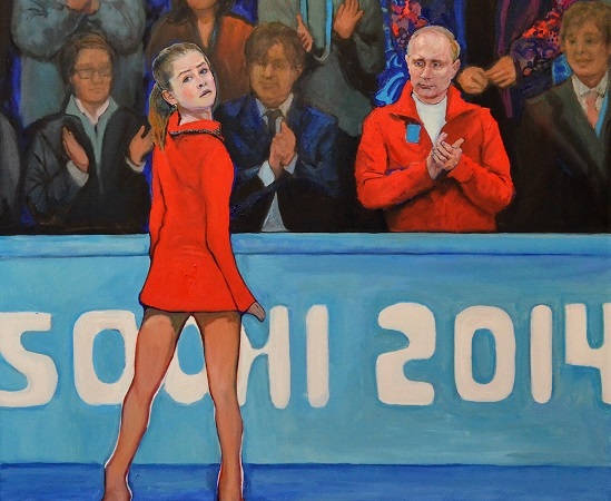 Путин смотрит в район диафрагмы Липницкой