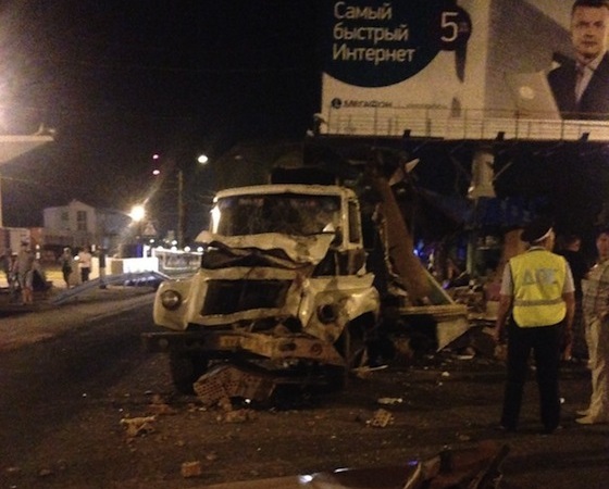 Пост ДПС в Зеленовке был снесен грузовиком 14 августа