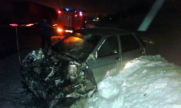 Удар пришелся в переднюю часть автомобиля ВАЗ