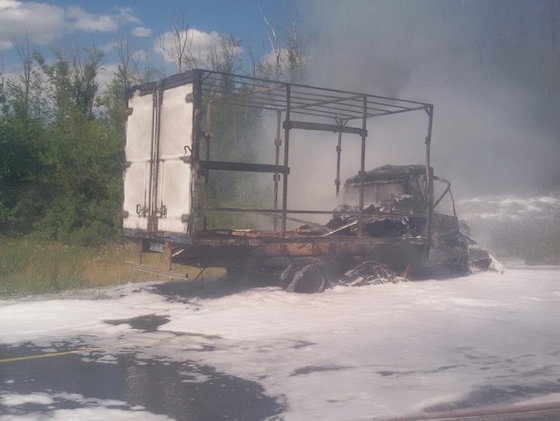 Водитель "Газели" сгорел в своей машине