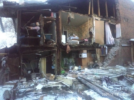 Обрушение стены дома в Ленинском районе Самары, 18 марта