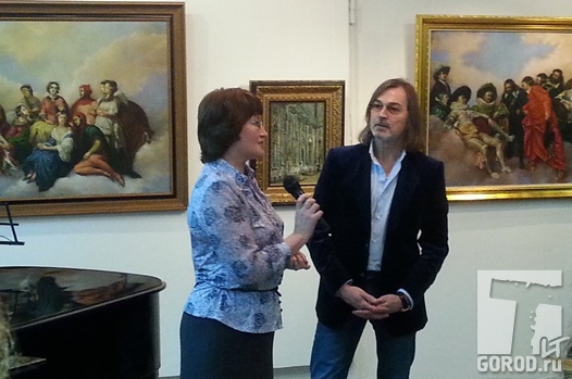 2015 г., Никас Сафронов в Тольятти презентует свою выставку 