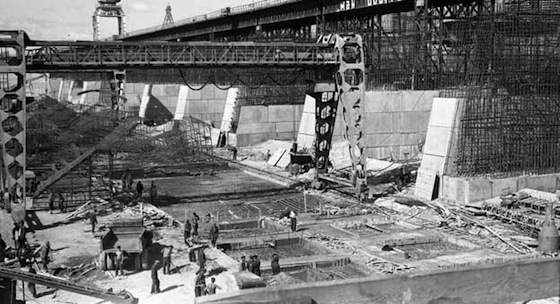 Строительство Куйбышевской ГЭС. 1950-е гг.