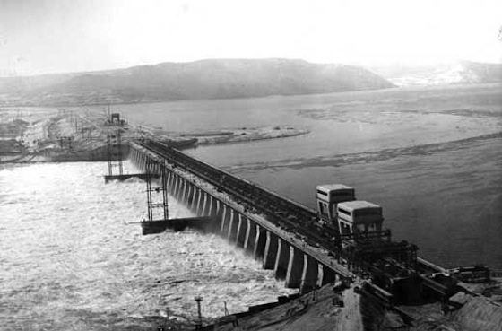 Строительство Куйбышевской ГЭС. 1950-е гг.